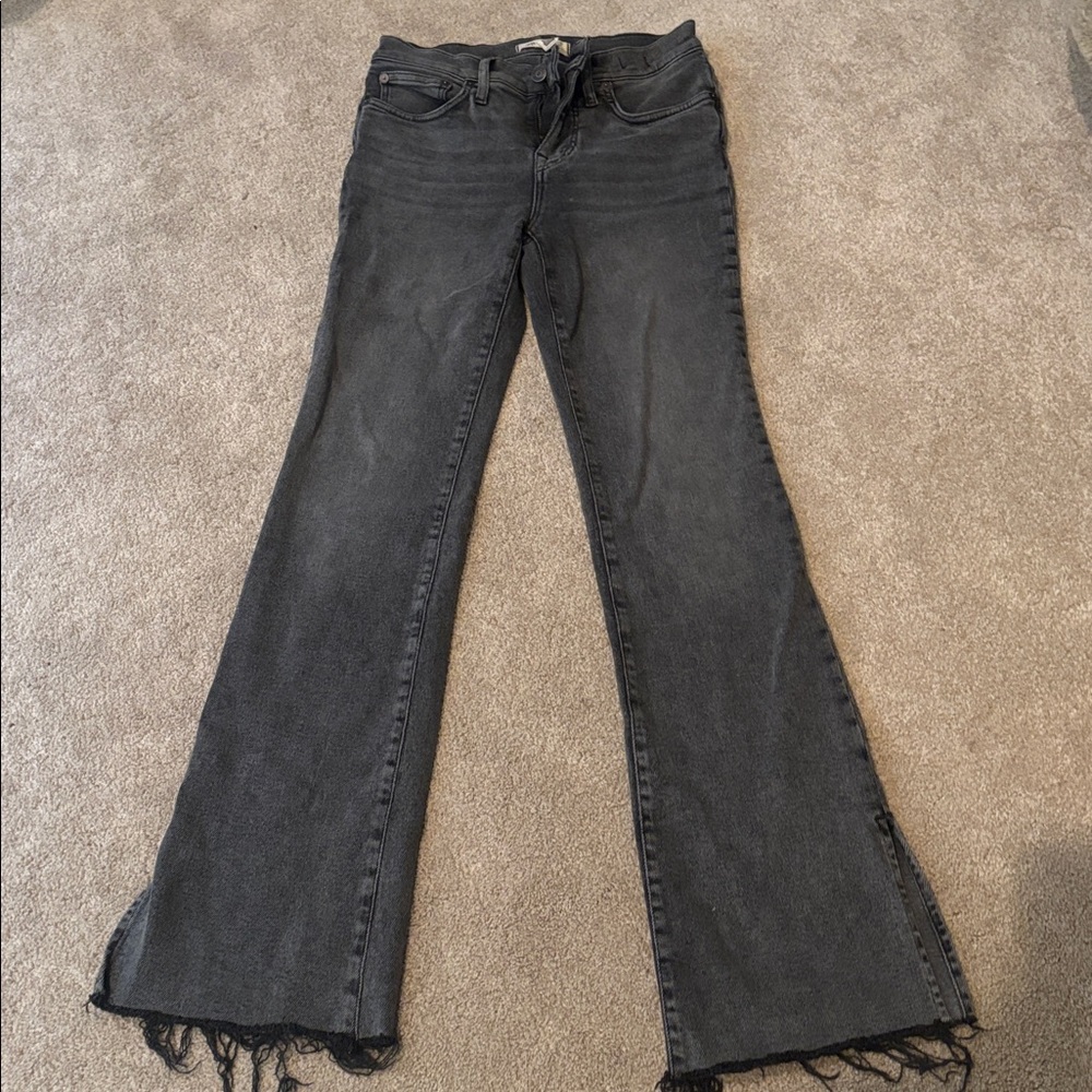 Madewell Gray Denim Jeans with split hem